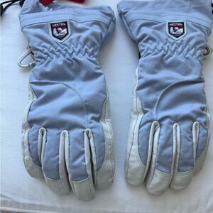 Hestra Light Gray Ski Gloves